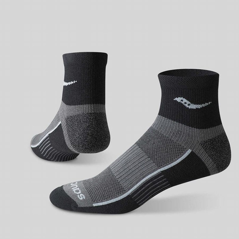 Men's Saucony Inferno Quarter 3-Pack Socks Black | Australia S78924-T95