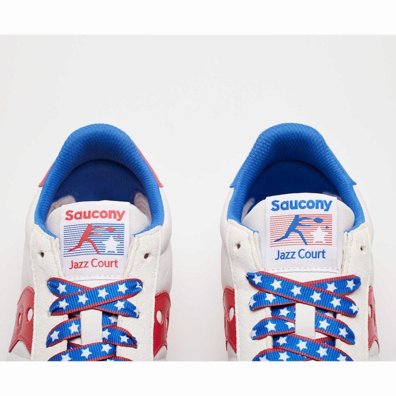 Men's Saucony Jazz Court 1776 Sneakers White / Red | Australia S78360-X74