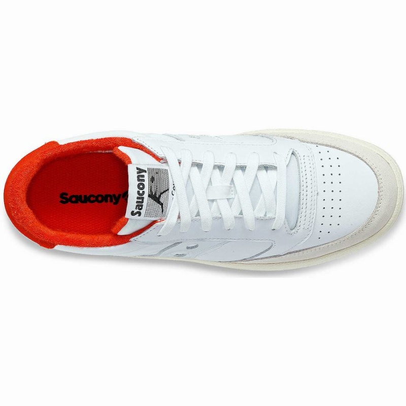 Men's Saucony Jazz Court Athletic Sneakers White / Red | Australia S03179-B80