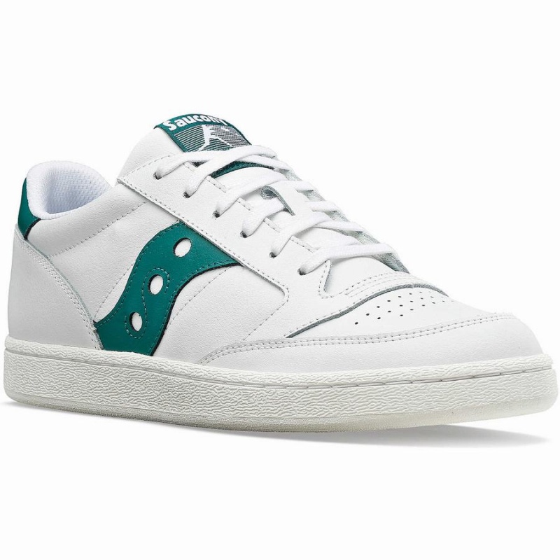 Men's Saucony Jazz Court PU Sneakers White / Green | Australia S05684-A27