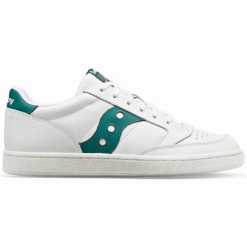 Men\'s Saucony Jazz Court PU Sneakers White / Green | Australia S05684-A27