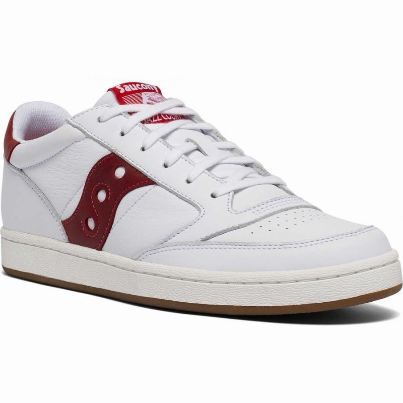 Men's Saucony Jazz Court Sneakers White / Red | Australia S93625-Z04