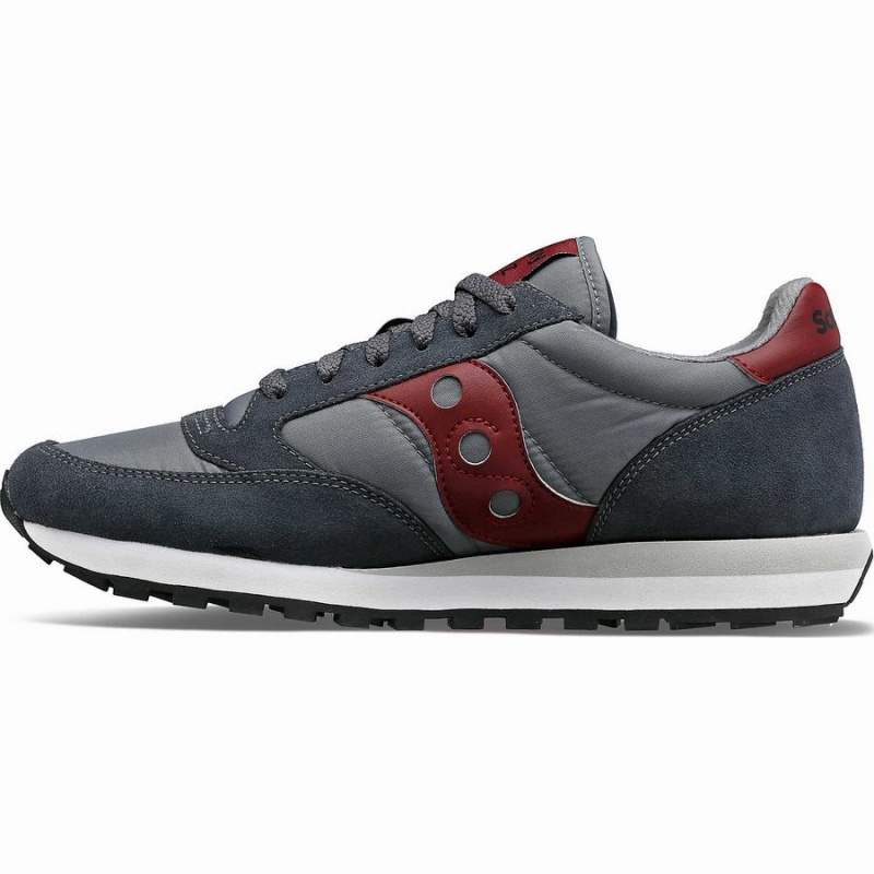 Men's Saucony Jazz Original Sneakers Grey / Dark Red | Australia S13562-V38