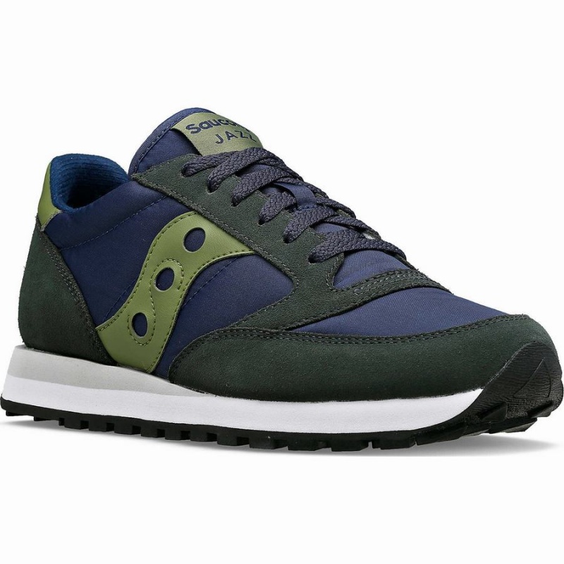 Men's Saucony Jazz Original Sneakers Navy / Green | Australia S62389-Z75