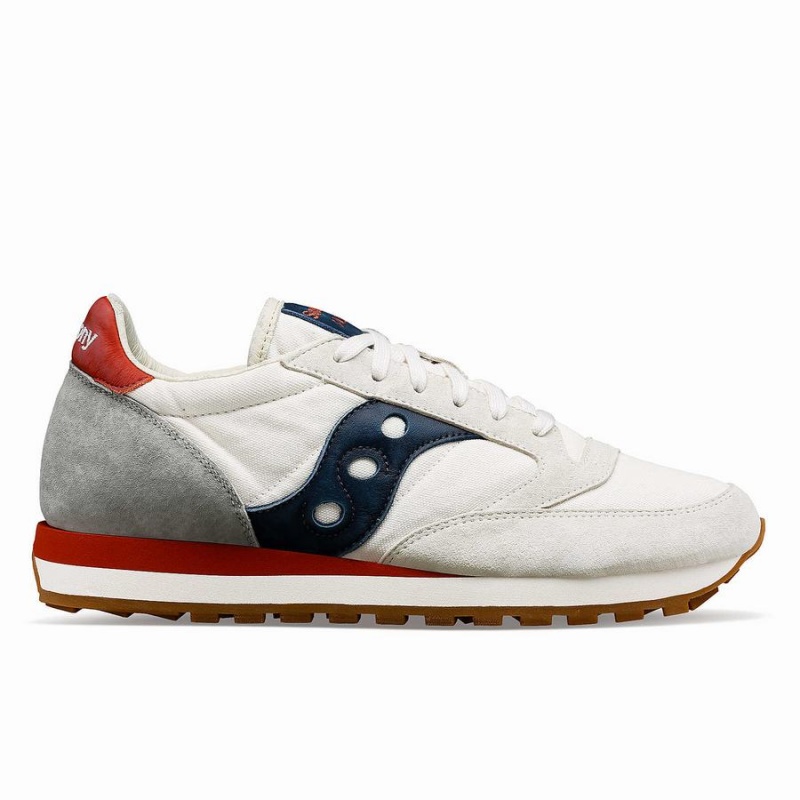 Men\'s Saucony Jazz Original Stonewash Sneakers White / Navy | Australia S19034-E91