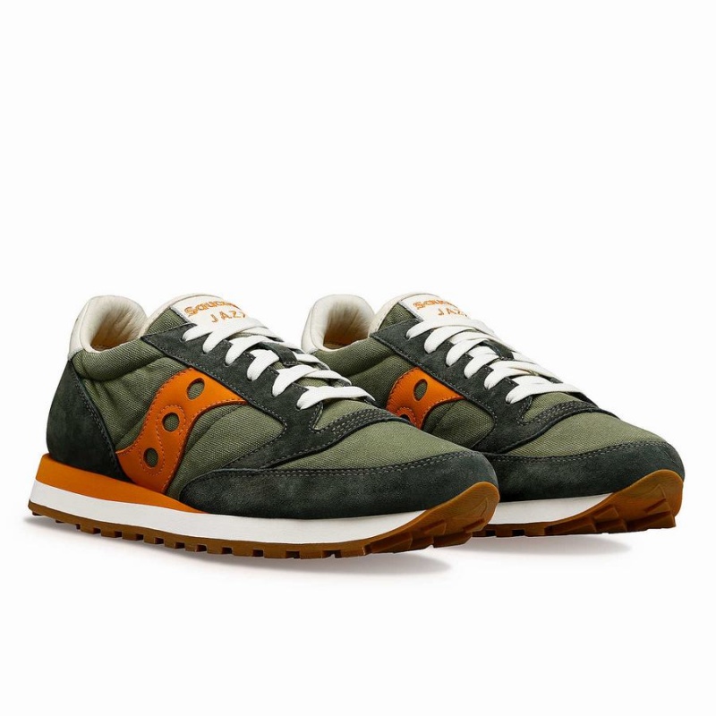 Men's Saucony Jazz Original Stonewash Sneakers Olive / Orange | Australia S95648-R92