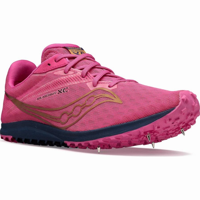 Men's Saucony Kilkenny XC9 Spike Track Spikes Pink / Navy | Australia S39287-M84