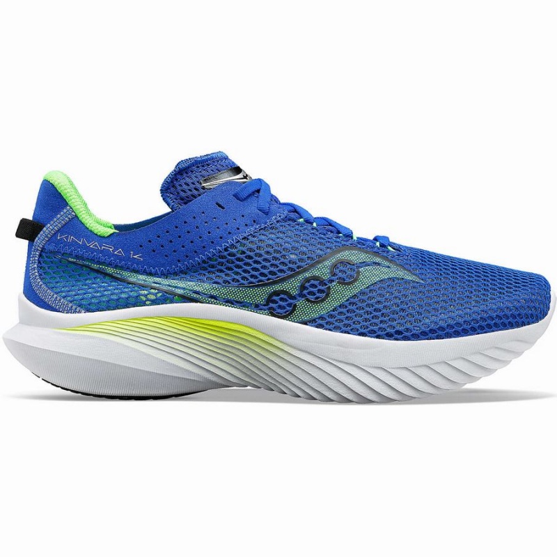 Men\'s Saucony Kinvara 14 Running Shoes Blue / Green | Australia S89471-T47