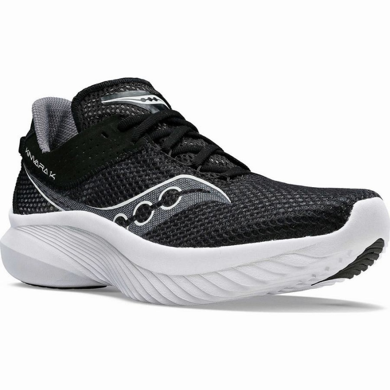 Men's Saucony Kinvara 14 Running Shoes Black / White | Australia S50724-M70