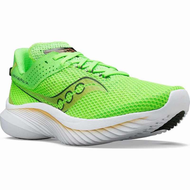 Men's Saucony Kinvara 14 Running Shoes Green / Gold | Australia S51748-U51