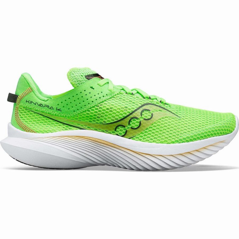 Men\'s Saucony Kinvara 14 Running Shoes Green / Gold | Australia S51748-U51