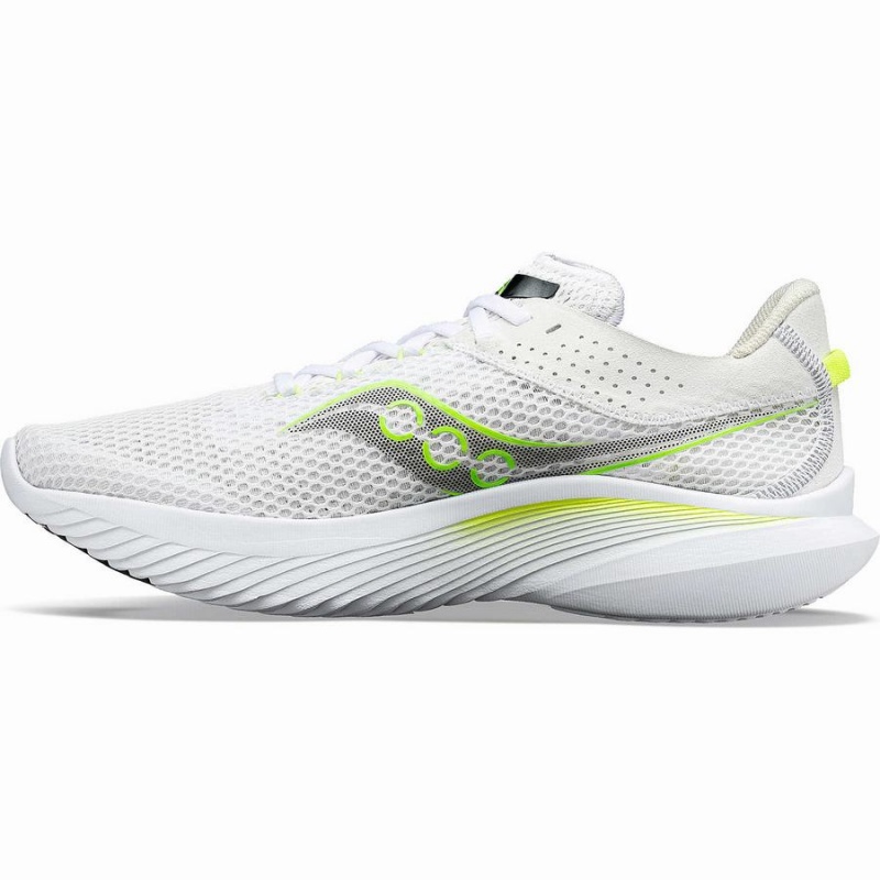 Men's Saucony Kinvara 14 Running Shoes White / Green | Australia S81320-W01