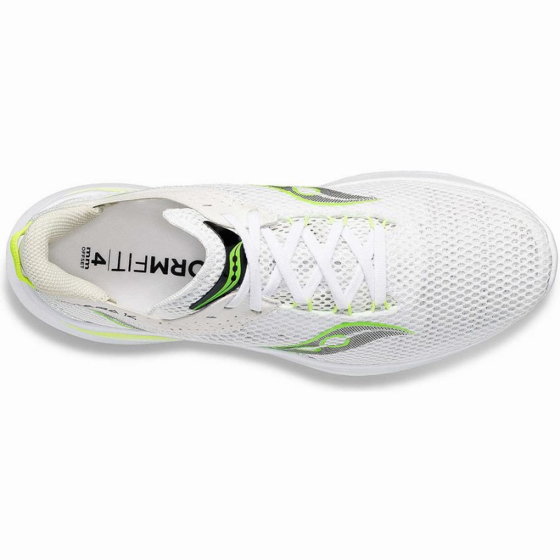 Men's Saucony Kinvara 14 Running Shoes White / Green | Australia S81320-W01