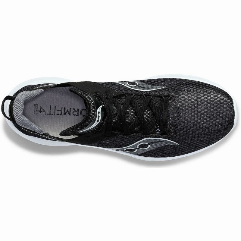 Men's Saucony Kinvara 14 Wide Running Shoes Black / White | Australia S47108-M05