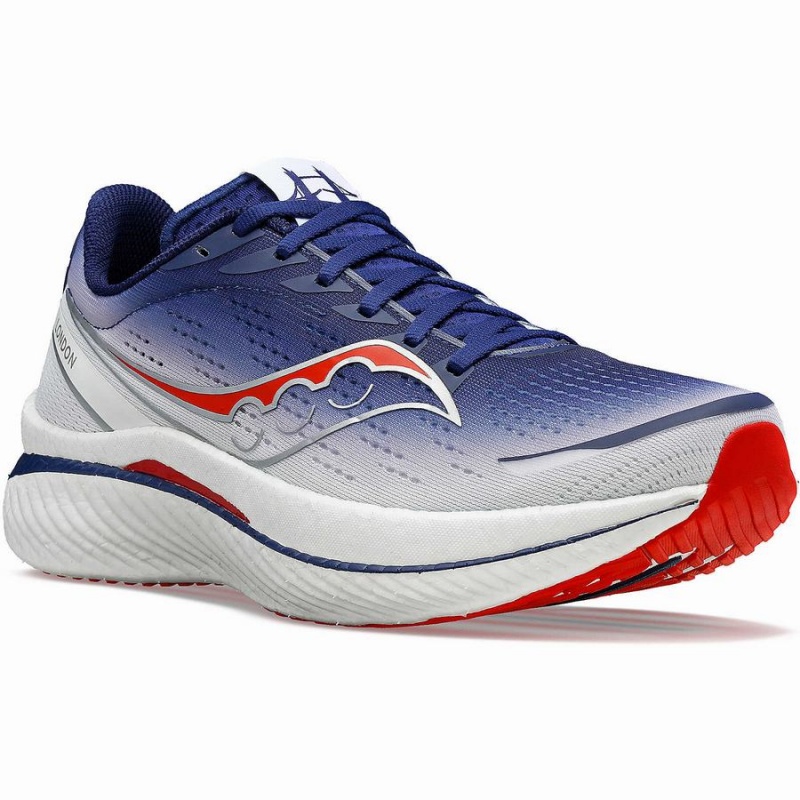 Men's Saucony London Endorphin Speed 3 Running Shoes Navy / White | Australia S09847-H64