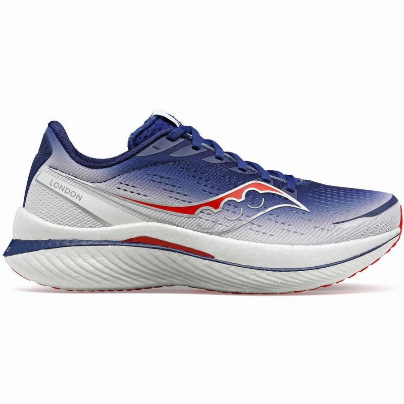 Men\'s Saucony London Endorphin Speed 3 Running Shoes Navy / White | Australia S09847-H64