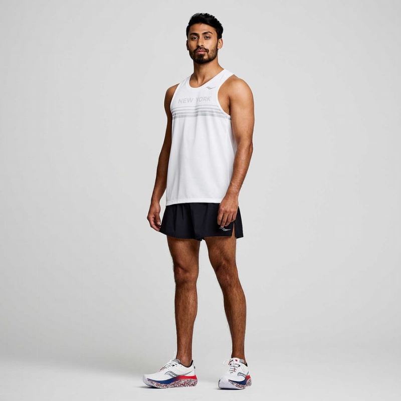 Men's Saucony New York Stopwatch Singlet Tank Top White | Australia S68930-K65