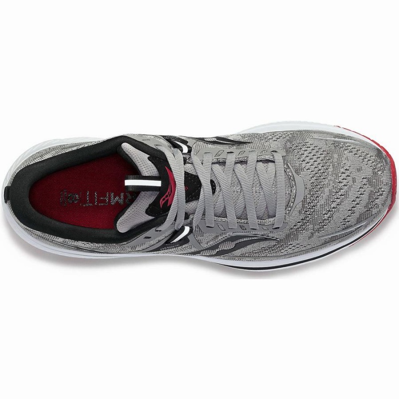 Men's Saucony Omni 21 Wide Running Shoes Grey / Dark Red | Australia S04687-R13