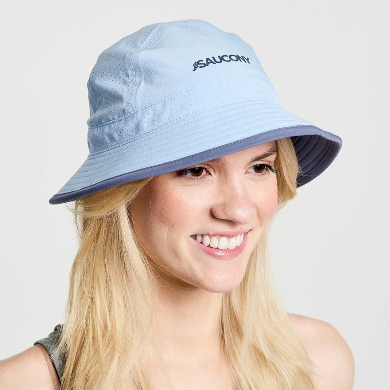 Men\'s Saucony Outpace Bucket Hats Blue | Australia S20945-M24