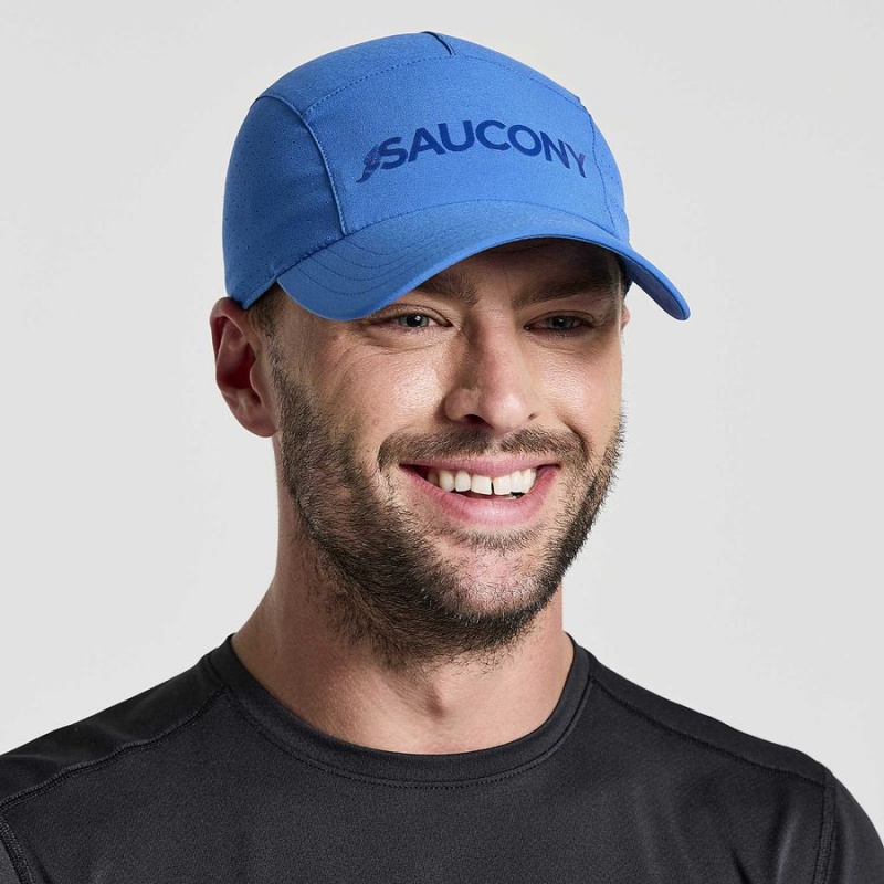 Men\'s Saucony Outpace Hats Blue | Australia S90371-U39