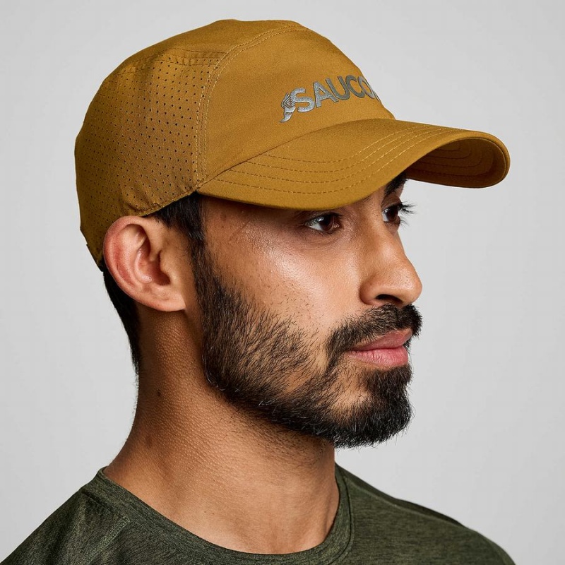 Men\'s Saucony Outpace Hats Brown | Australia S98213-X51