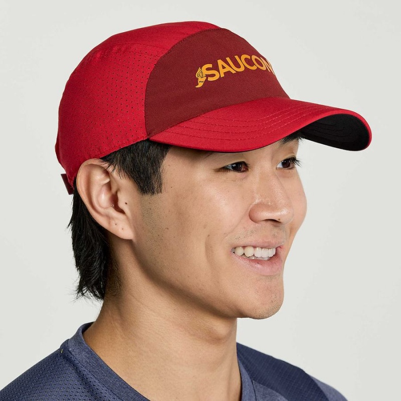 Men's Saucony Outpace Hats Red | Australia S19834-U91