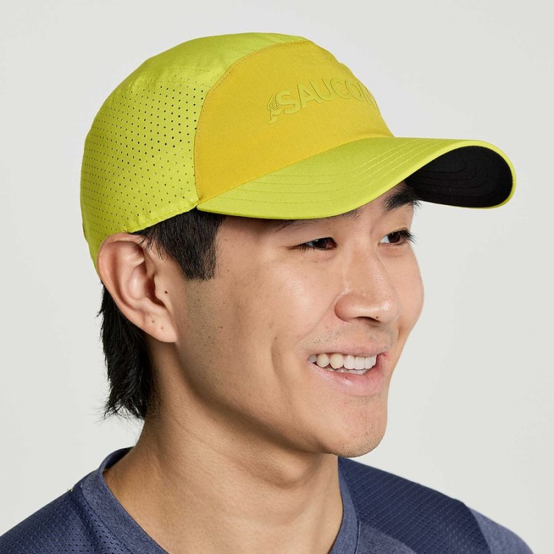 Men's Saucony Outpace Hats Yellow | Australia S31842-Z46