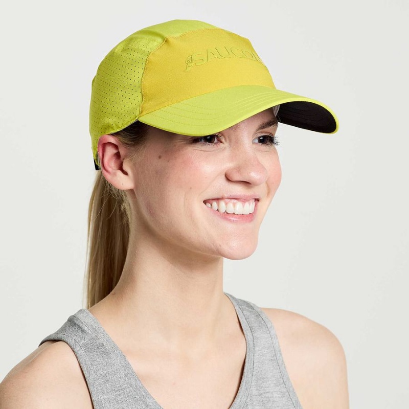 Men\'s Saucony Outpace Hats Yellow | Australia S31842-Z46