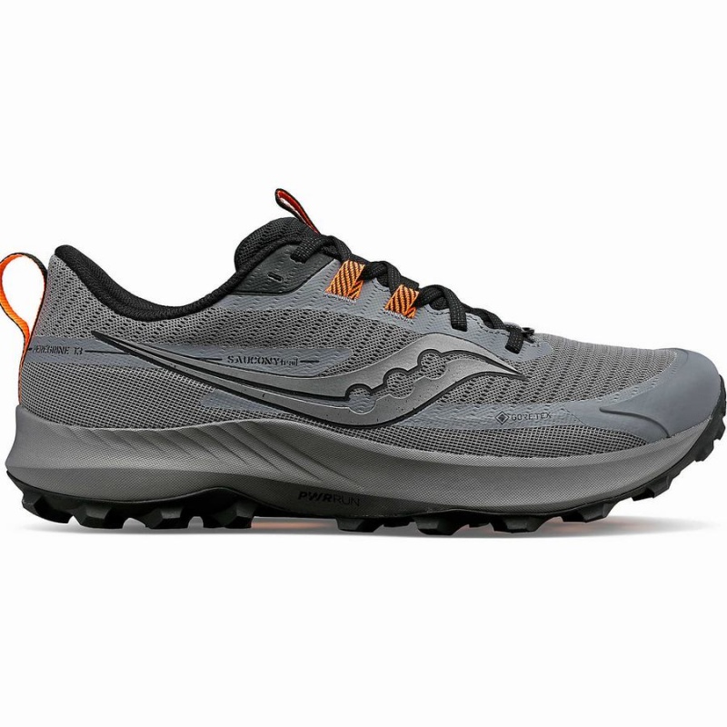 Men\'s Saucony Peregrine 13 GTX Running Shoes Grey / Black | Australia S41720-V90