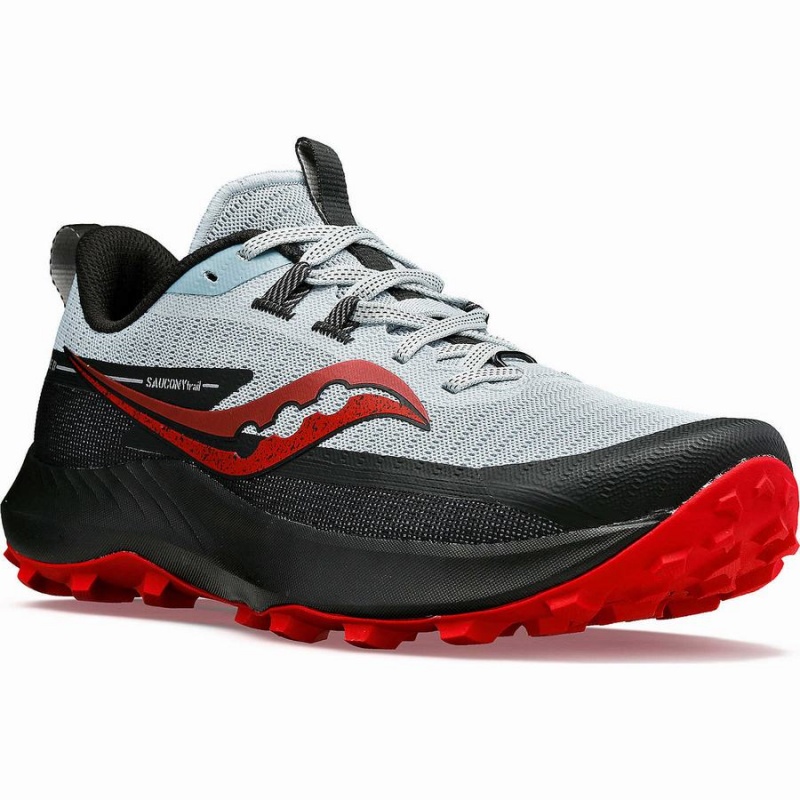 Men's Saucony Peregrine 13 Running Shoes Blue / Red | Australia S82950-P35