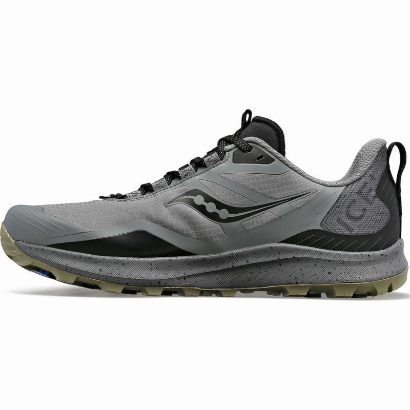 Men's Saucony Peregrine ICE+ 3 Running Shoes Grey / Black | Australia S43105-Z09