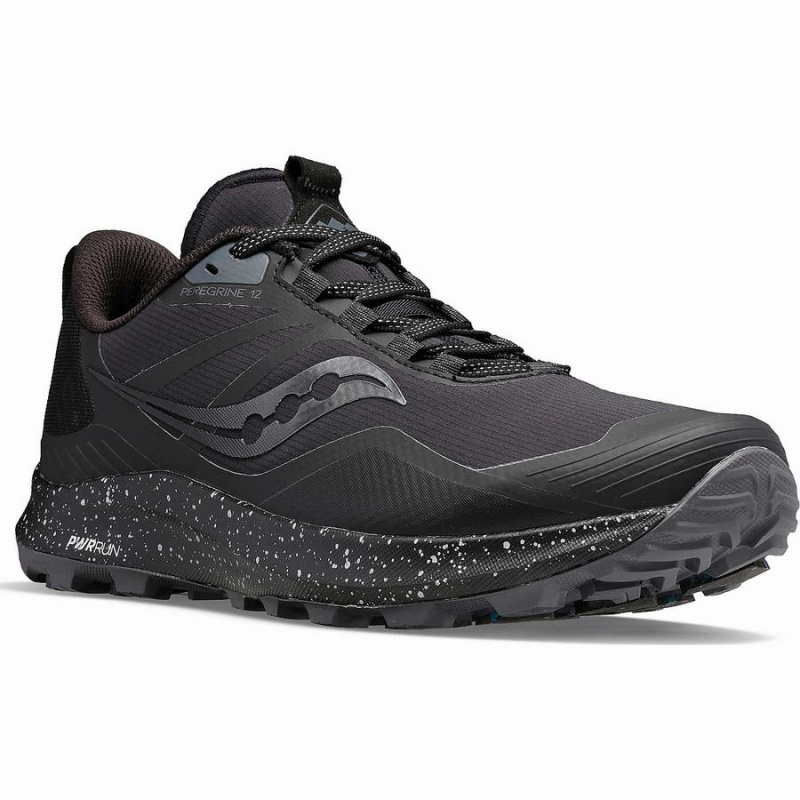 Men's Saucony Peregrine ICE+ 3 Trail Running Shoes Black / Grey | Australia S62097-G32