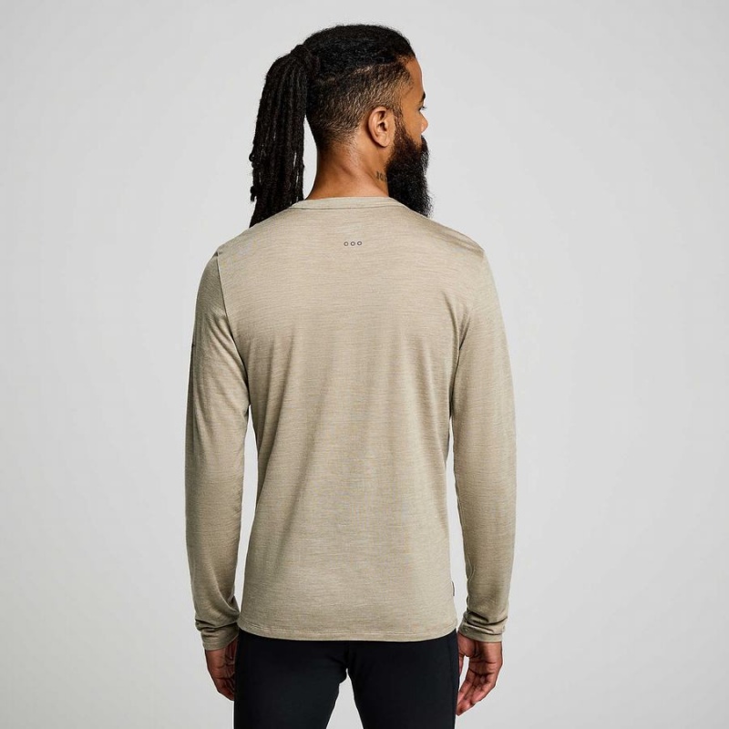 Men's Saucony Peregrine Merino Long Sleeve T Shirts Coffee | Australia S59217-G48