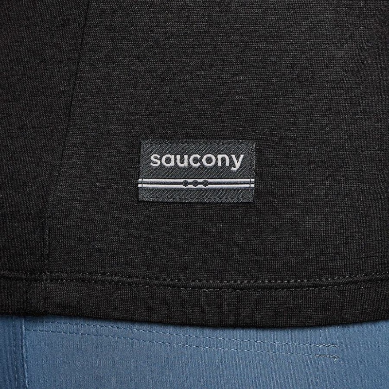 Men's Saucony Peregrine Merino Long Sleeve T Shirts Black | Australia S84962-H17