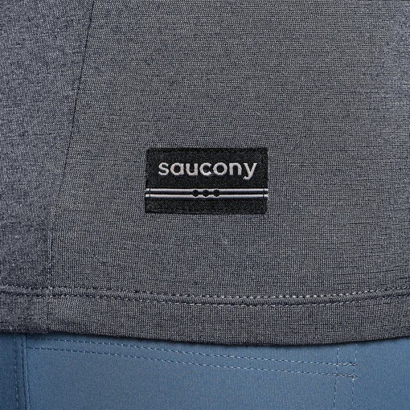 Men's Saucony Peregrine Merino Long Sleeve T Shirts Blue | Australia S62470-J42