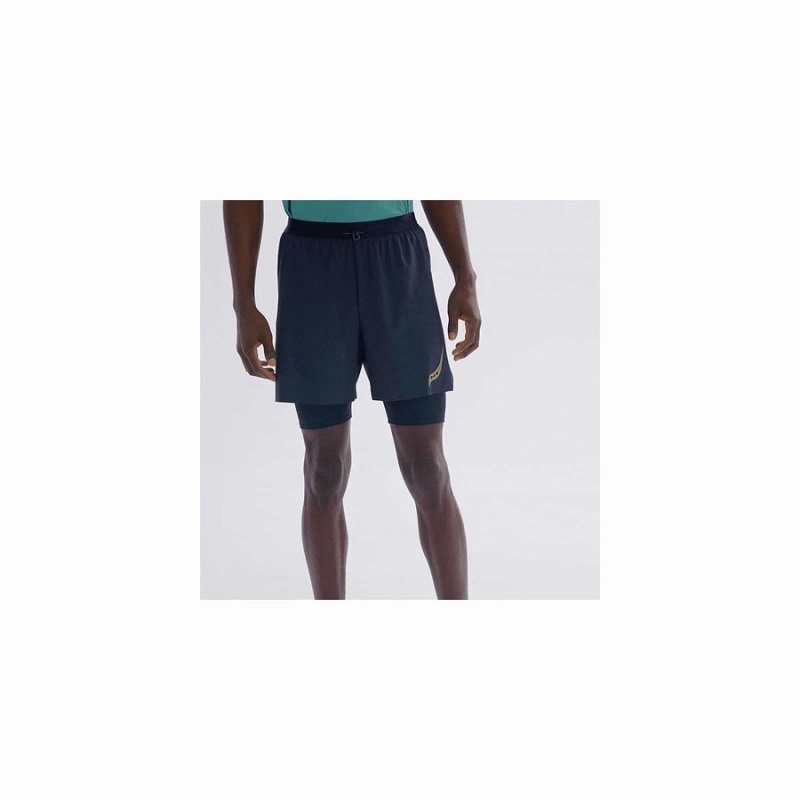 Men's Saucony Pinnacle 2-in-1 Shorts Black | Australia S46793-X56