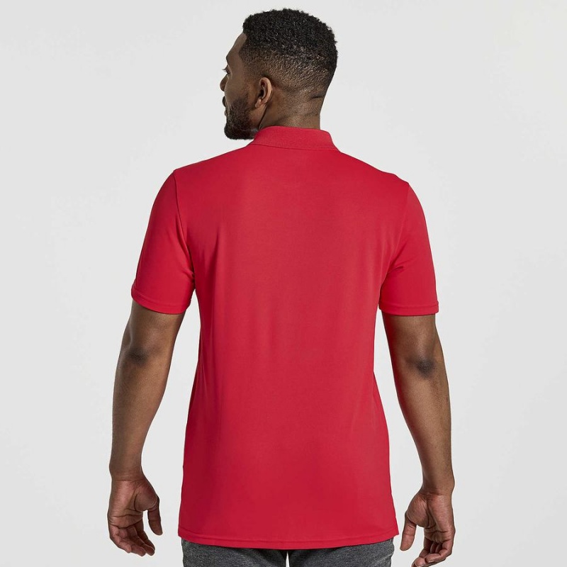 Men's Saucony Polo T Shirts Red | Australia S70412-F26