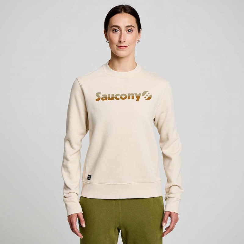 Men's Saucony Recovery Crew Sweatshirt Beige | Australia S69153-U24