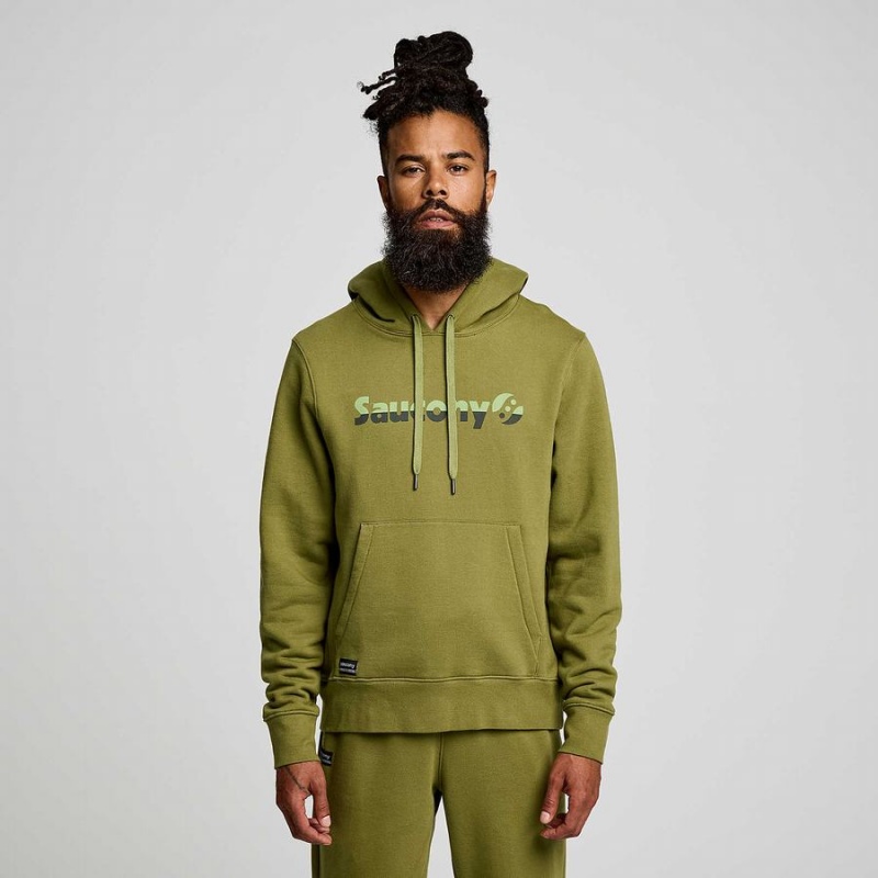 Men's Saucony Recovery Hoody Hoodie Khaki | Australia S14853-D13