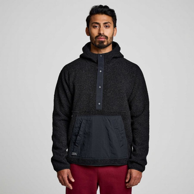 Men's Saucony Recovery Sherpa Pullover Black | Australia S95207-U64