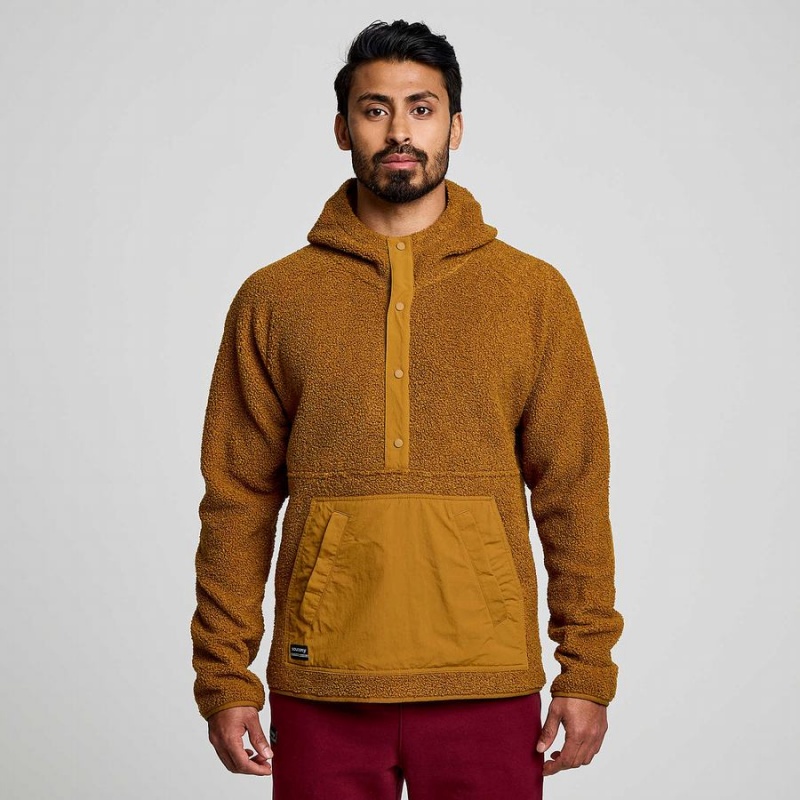 Men's Saucony Recovery Sherpa Pullover Brown | Australia S34802-Z91