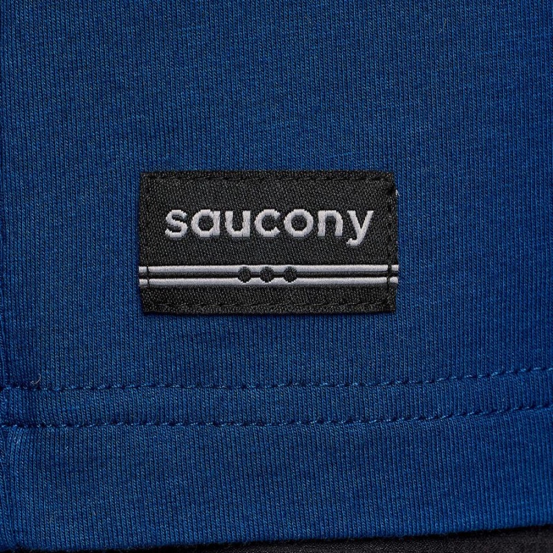 Men's Saucony Recovery Short Sleeve T Shirts Indigo | Australia S90836-M25