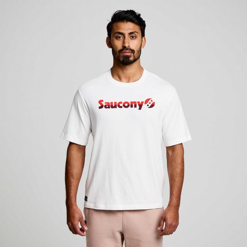 Men's Saucony Recovery Short Sleeve T Shirts White | Australia S28170-A79