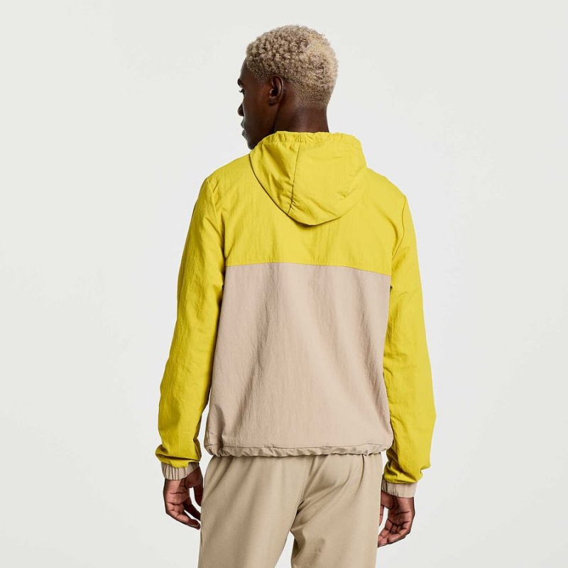 Men's Saucony Rested Anorak Tops Yellow | Australia S46153-H98