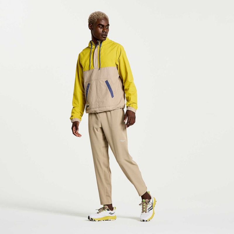 Men's Saucony Rested Anorak Tops Yellow | Australia S46153-H98