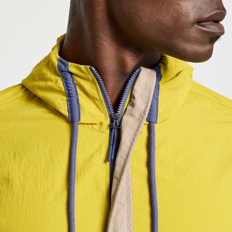 Men's Saucony Rested Anorak Tops Yellow | Australia S46153-H98