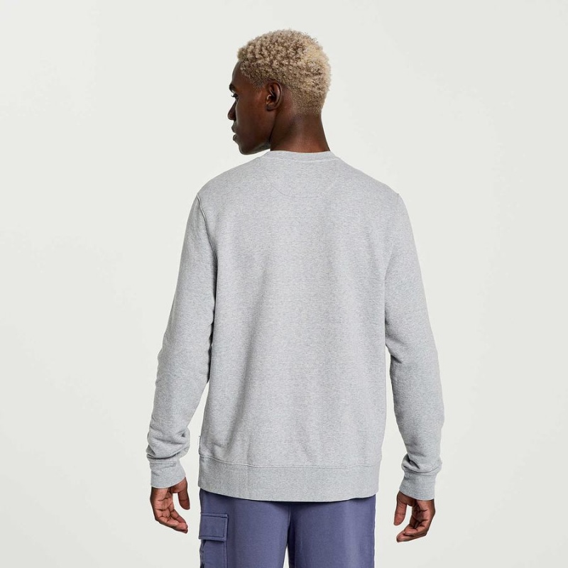 Men's Saucony Rested Crewneck Sweatshirt Light Grey | Australia S20896-B48