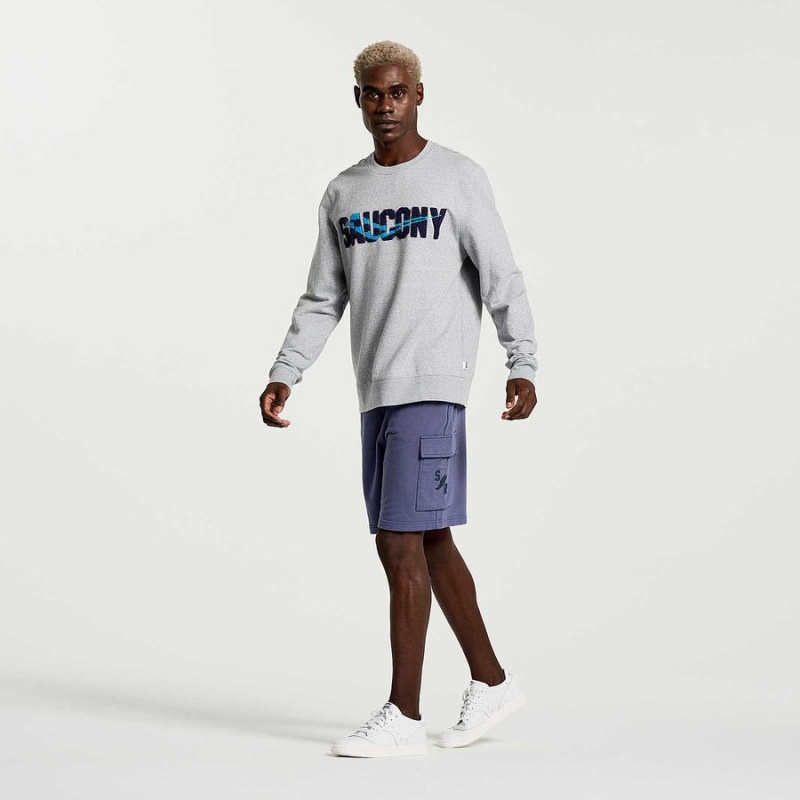 Men's Saucony Rested Crewneck Sweatshirt Light Grey | Australia S20896-B48