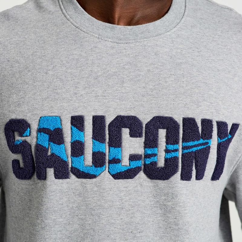 Men's Saucony Rested Crewneck Sweatshirt Light Grey | Australia S20896-B48