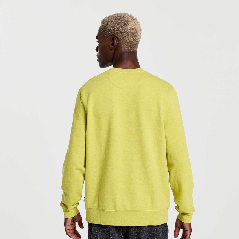 Men's Saucony Rested Crewneck Sweatshirt Yellow | Australia S70328-N83